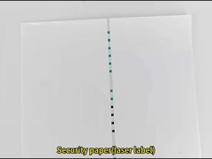 Papel de segurança com fios verdes a azuis