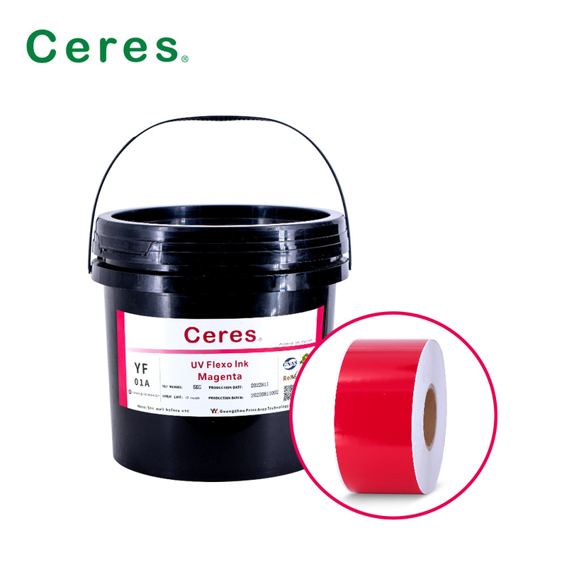 Tinta UV Flexo CMYK e cores Panton para impressão de rótulos