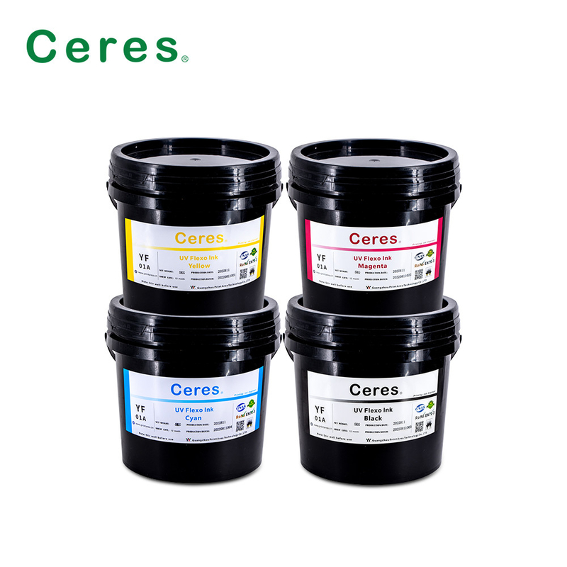 Tinta UV Flexo CMYK e cores Panton para impressão de rótulos