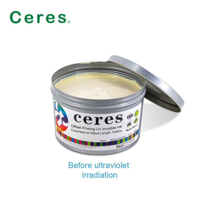 Impressão offset Tinta UV Invisível Incolor A Amarelo Normal Seco