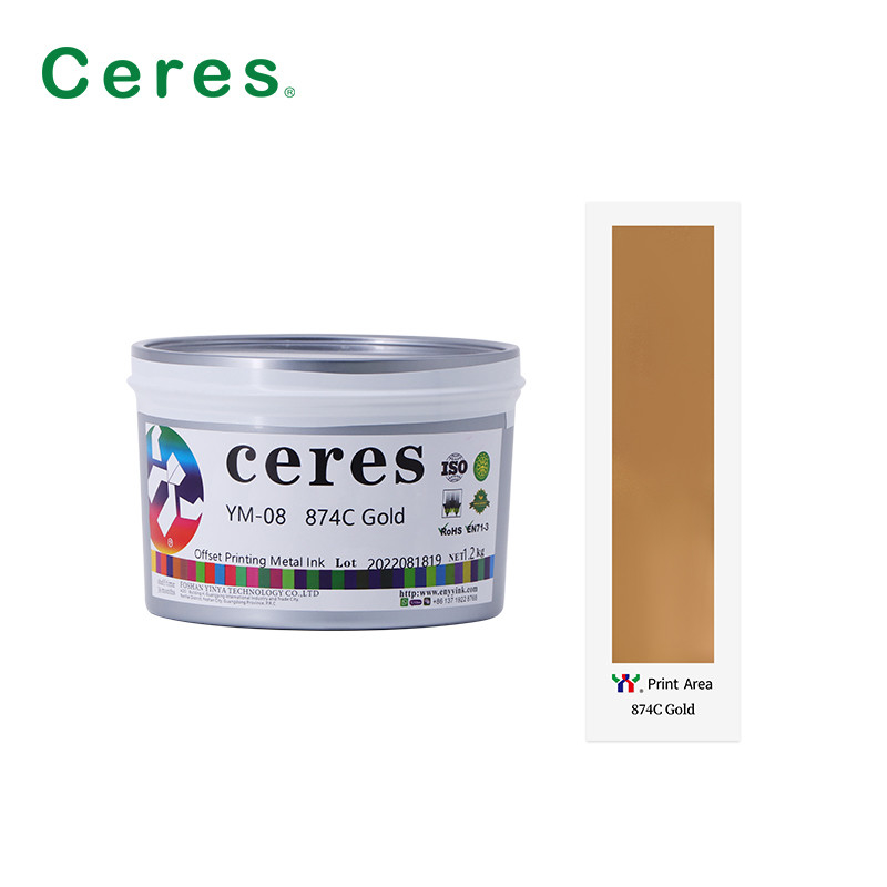 O ouro deslocou a tinta a favor do meio ambiente duradouro do metal da tinta de impressão para 3 partes da lata