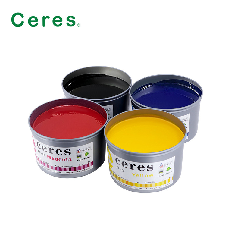 Cores brilhantes Offset Impressão de tinta Papel de alto brilho Cmyk Tintas Magenta