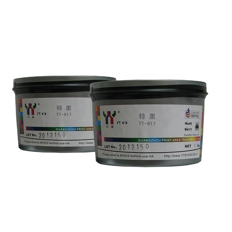 Tinta de impressão de offset UV especial preta de carbono de alto brilho para impressão de embalagens e revistas