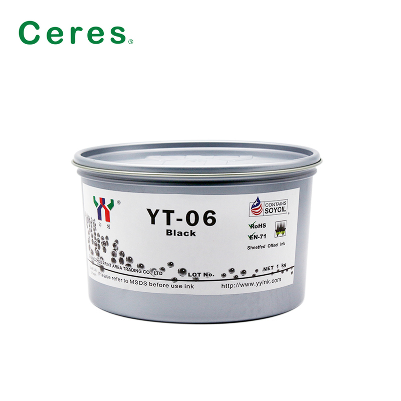 Tinta de impressão offset à base de solvente Ceres YT-06 para melamina com embalagem de 1KG/LATA e qualidade de grau A+