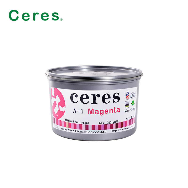 Ceres A-1 Não tóxico Alto brilho 2 anos de validade Farinha de soja Tinta de impressão offset para cor CMYK