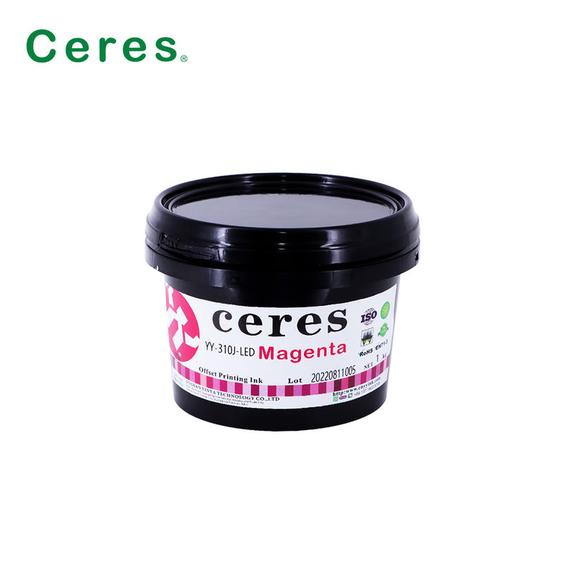 Ceres YY-310 UV LED Offset Tinta com espessura de 100 ~ 150um e CMYK Pantone cores para impressão de alta qualidade