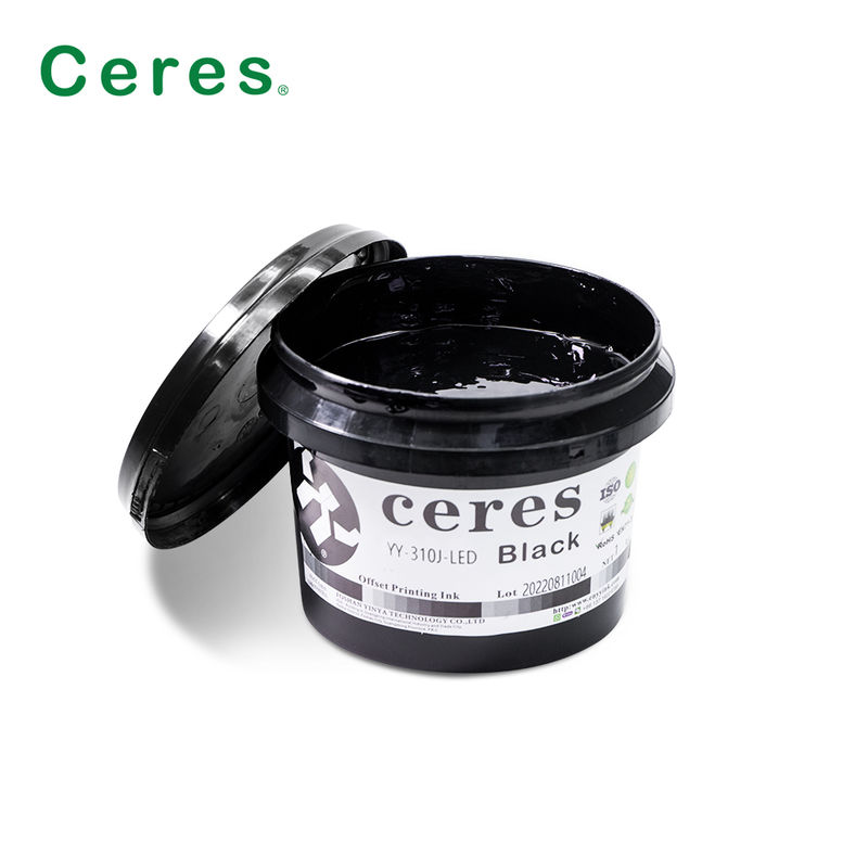 Ceres YY-310 UV LED Offset Tinta com espessura de 100 ~ 150um e CMYK Pantone cores para impressão de alta qualidade