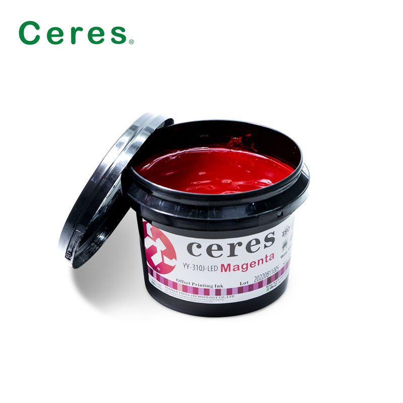 Ceres YY-310 UV LED Offset Tinta com espessura de 100 ~ 150um e CMYK Pantone cores para impressão de alta qualidade