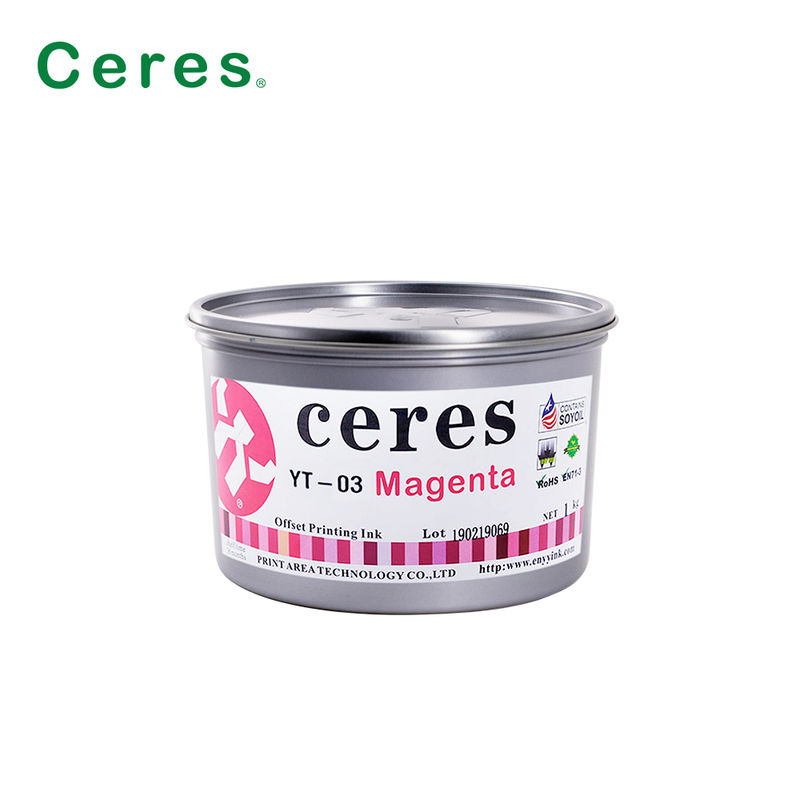 Tinta de Impressão Offset à Base de Solvente Ecológica em Conformidade com EN71-3 YT-03 CMYK para Impressão de Alta Qualidade
