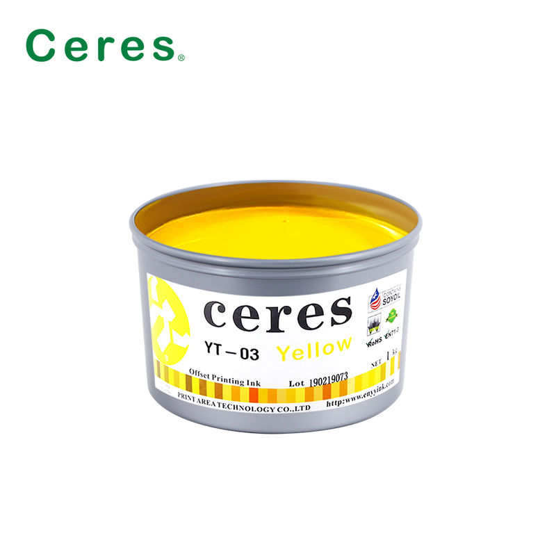 Ceres YT-03 Tinta Offset de Soja de Secagem Rápida Eco-Amigável de Alto Brilho para Impressão CMYK