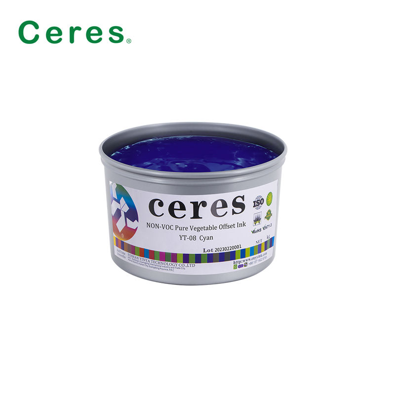 Tinta Ceres YT-08 à Base de Plantas para Impressão Offset CMYK - Tinta Ecológica de Alto Brilho para Embalagens de Papel e Cartão