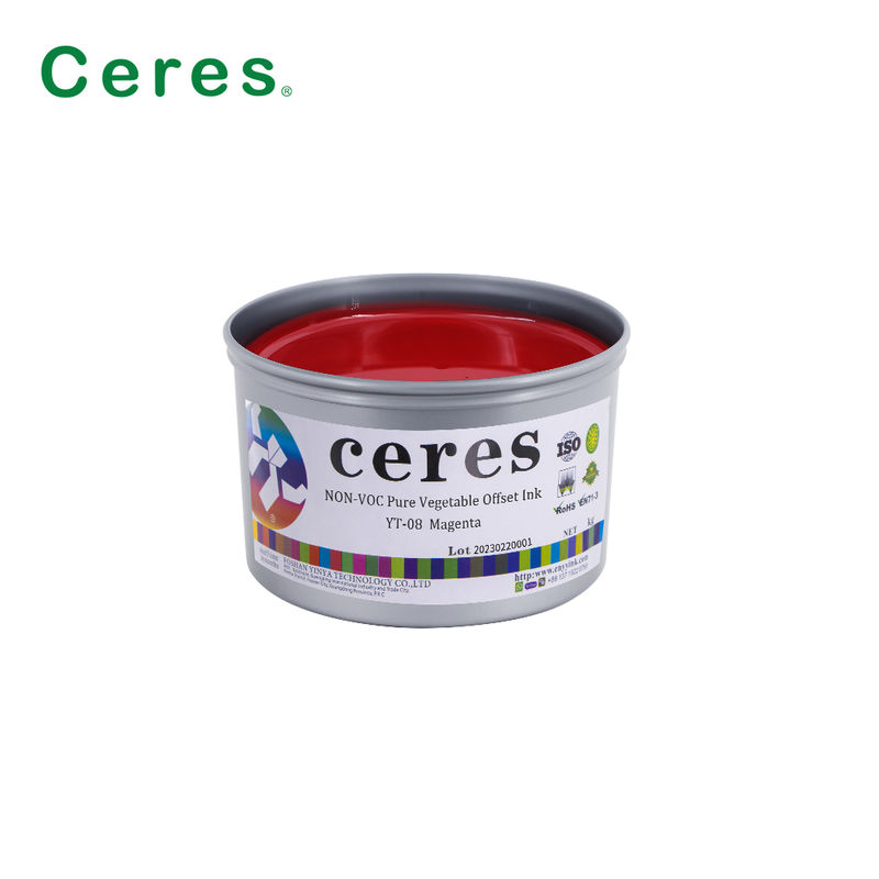Tinta Ceres YT-08 à Base de Plantas para Impressão Offset CMYK - Tinta Ecológica de Alto Brilho para Embalagens de Papel e Cartão