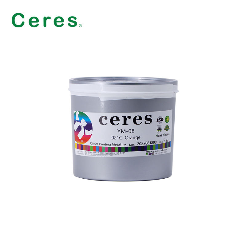 Tinta de impressão offset de cor laranja de cura UV para caixas cosméticas Tinta de impressão de metal YM-08 021C
