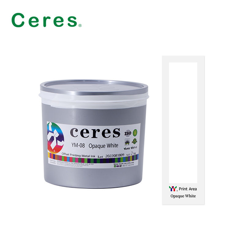 YM-08 Tinta UV Opaca Branca para Impressão Offset em Metal com Resistência a Cozimento
