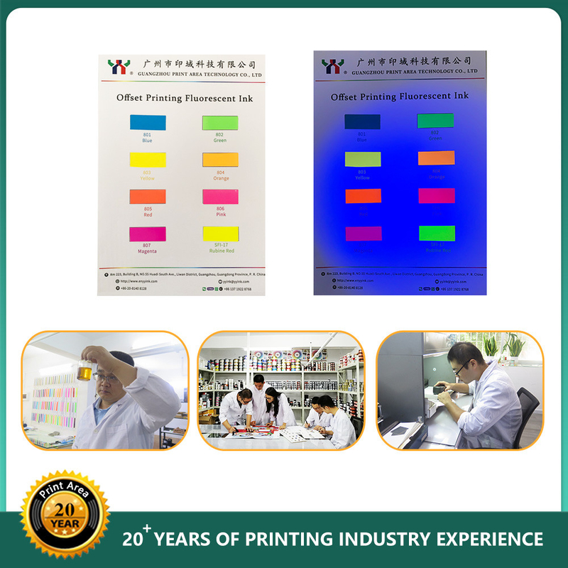 Tinta UV fluorescente offset 1 kg Caixa de papel de cartão de tinta eco-solvente seca normal
