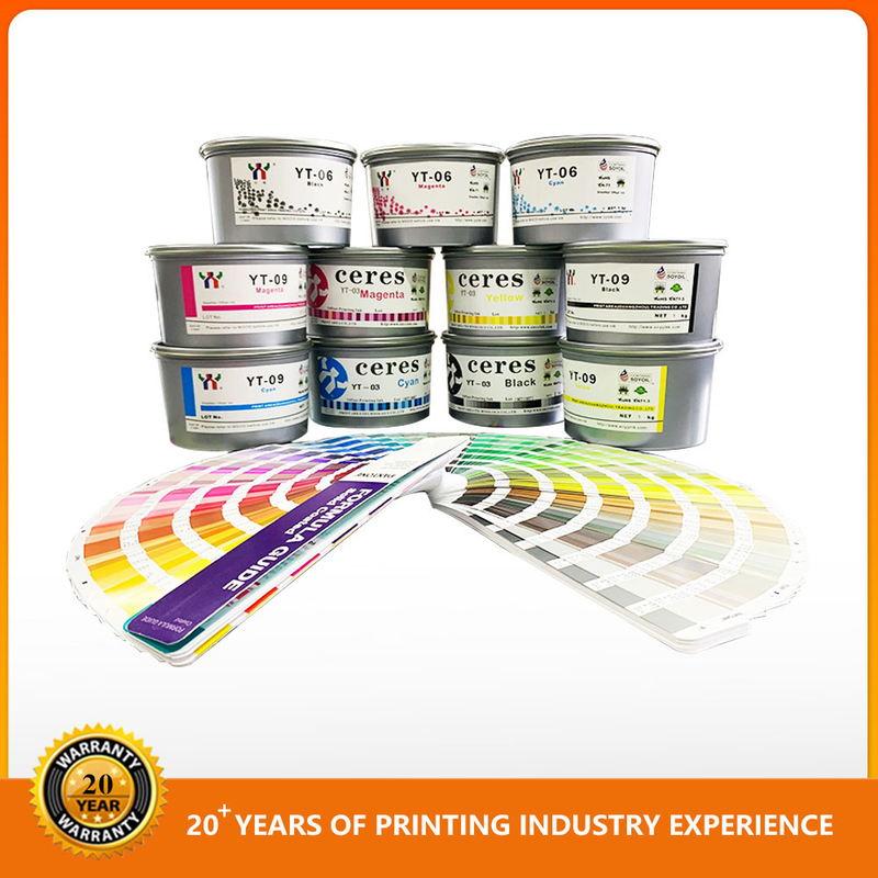 Cores brilhantes Offset Impressão de tinta Papel de alto brilho Cmyk Tintas Magenta