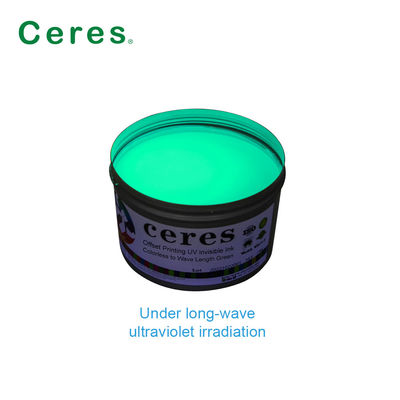 Ceres UV tinta invisível incolor a verde normal seco