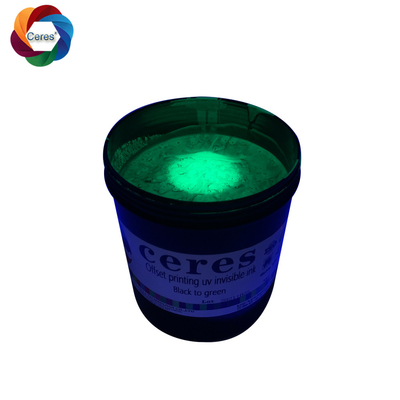 Offset e tela de impressão tinta de segurança UV tinta invisível preto a verde