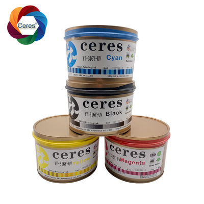 MSDS Ceres Tinta Pantone UV Offset Tinta CMYK Papel Copas de plástico Tinta de impressão